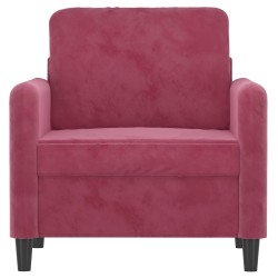 Fauteuil Rouge bordeaux 60 cm Velours 