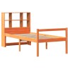 Lit bibliothèque sans matelas cire marron 75x190 cm bois massif 