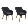 Chaises d'extérieur lot de 2 avec coussins Résine tressée Noir 