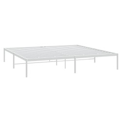 Cadre de lit métal sans matelas blanc 183x213 cm 