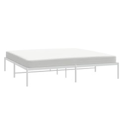 Cadre de lit métal sans matelas blanc 183x213 cm 