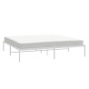 Cadre de lit métal sans matelas blanc 183x213 cm 