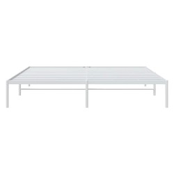 Cadre de lit métal sans matelas blanc 183x213 cm 