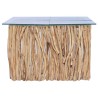 Table basse avec dessus en verre 66x66x40cm Bois de teck massif 