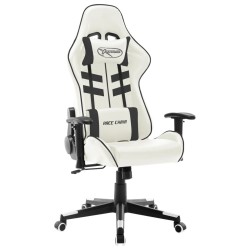 Chaise de jeu Blanc et noir Cuir artificiel 