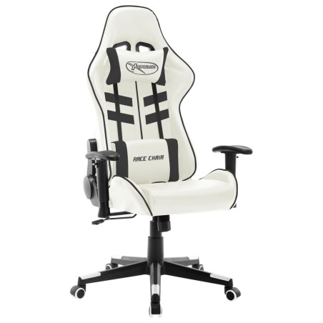 Chaise de jeu Blanc et noir Cuir artificiel 