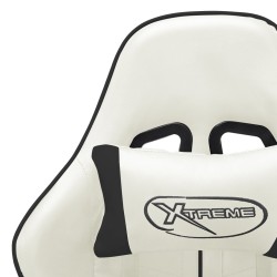 Chaise de jeu Blanc et noir Cuir artificiel 