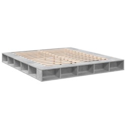 Cadre de lit sans matelas gris béton 180x200 cm 