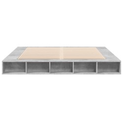Cadre de lit sans matelas gris béton 180x200 cm 