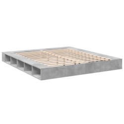 Cadre de lit sans matelas gris béton 180x200 cm 