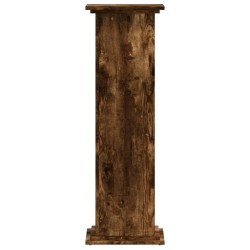 Support pour plantes chêne fumé 33x33x100 cm bois d'ingénierie 