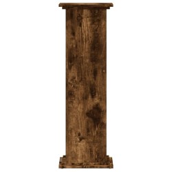 Support pour plantes chêne fumé 33x33x100 cm bois d'ingénierie 