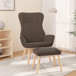 Chaise de relaxation avec repose-pied Taupe Tissu 