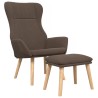 Chaise de relaxation avec repose-pied Taupe Tissu 