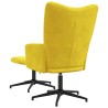 Chaise de relaxation avec tabouret Jaune moutarde Velours 