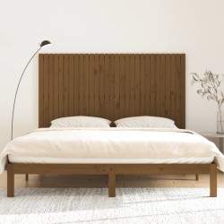 Tête de lit murale Marron miel 185x3x110 cm Bois massif de pin 