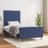 Cadre de lit sans matelas bleu 90x190 cm tissu 