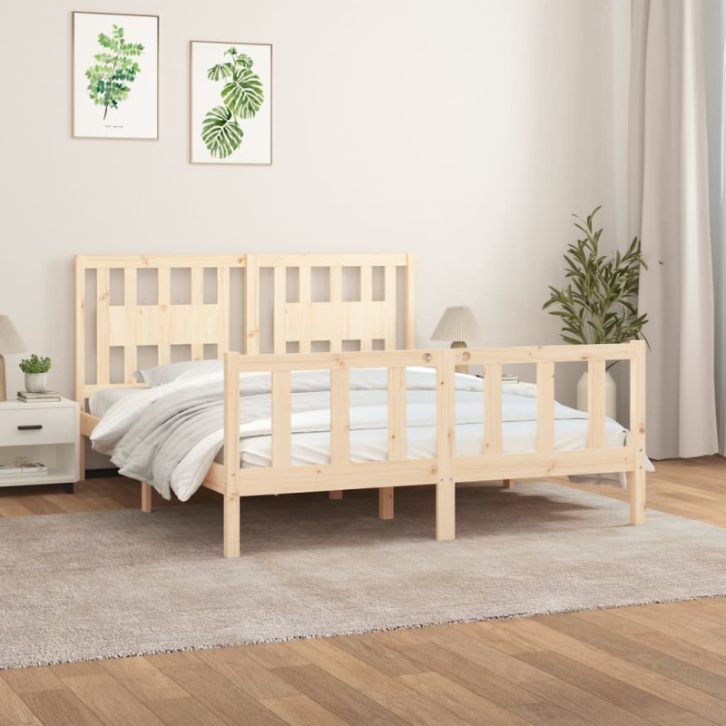 Cadre de lit sans matelas bois massif de pin 160x200 cm 