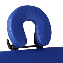 Table de massage pliable Bleu 2 zones avec cadre en bois 