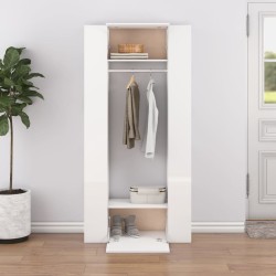 Armoires de couloir 2 pcs blanc Bois d'ingénierie 