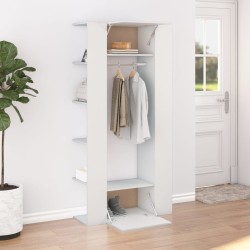 Armoires de couloir 2 pcs blanc Bois d'ingénierie 