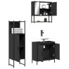 Ensemble de meubles salle de bain 3 pcs noir bois d'ingénierie 
