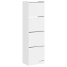 Armoire à chaussures 4 tiroirs rabattables blanc 60x42x204 cm 