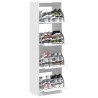 Armoire à chaussures 4 tiroirs rabattables blanc 60x42x204 cm 