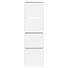 Armoire à chaussures 4 tiroirs rabattables blanc 60x42x204 cm 