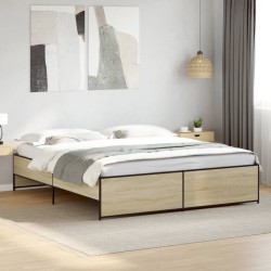 Cadre de lit sans matelas chêne sonoma 180x200 cm 