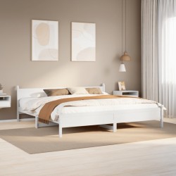 Cadre de lit sans matelas blanc 180x200 cm bois massif de pin 