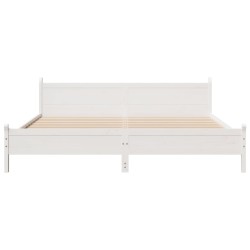 Cadre de lit sans matelas blanc 180x200 cm bois massif de pin 