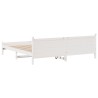 Cadre de lit sans matelas blanc 180x200 cm bois massif de pin 