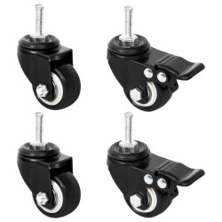 Roues pour jardinière 4 pcs noir 8x3,5x8 cm fer 