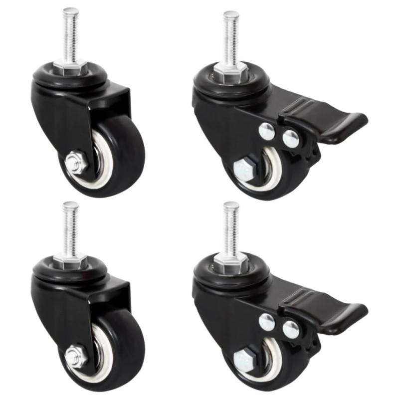 Roues pour jardinière 4 pcs noir 8x3,5x8 cm fer Roues pour jardinière 4 pcs noir 8x3,5x8 cm fer