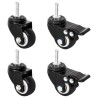 Roues pour jardinière 4 pcs noir 8x3,5x8 cm fer 