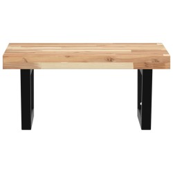 Étagère de vasque murale acier et bois massif d'acacia 