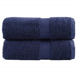 Serviettes d'invité de qualité sup. SOLUND 2 pcs bleu marine 