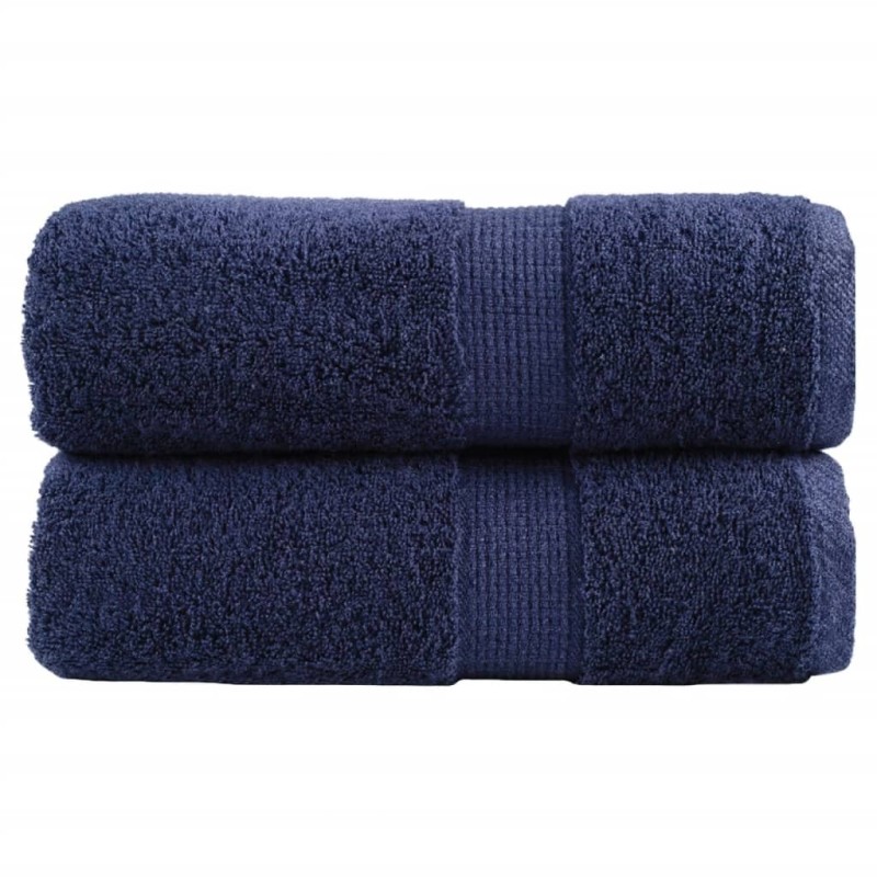 Serviettes d'invité de qualité sup. SOLUND 2 pcs bleu marine 