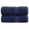 Serviettes d'invité de qualité sup. SOLUND 2 pcs bleu marine 