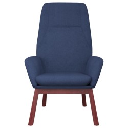 Chaise de relaxation avec repose-pied Bleu Tissu 