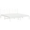Cadre de lit métal sans matelas et tête de lit blanc 193x203 cm 