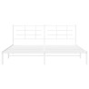 Cadre de lit métal sans matelas et tête de lit blanc 193x203 cm 