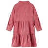 Robe enfants à manches longues velours côtelé rose ancien 140 