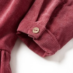 Robe enfants à manches longues velours côtelé rose ancien 140 