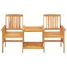 Chaises de jardin avec table à thé et coussins Acacia solide 