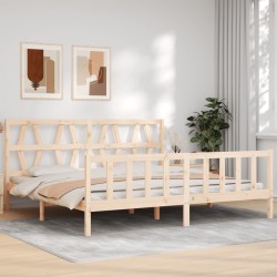 Cadre de lit sans matelas 200x200 cm bois massif de pin 