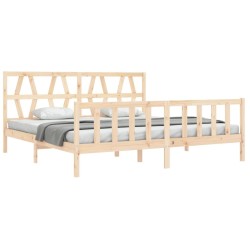 Cadre de lit sans matelas 200x200 cm bois massif de pin 