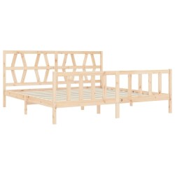 Cadre de lit sans matelas 200x200 cm bois massif de pin 