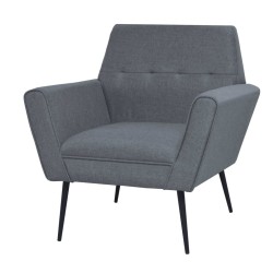 Fauteuil gris clair acier et tissu 